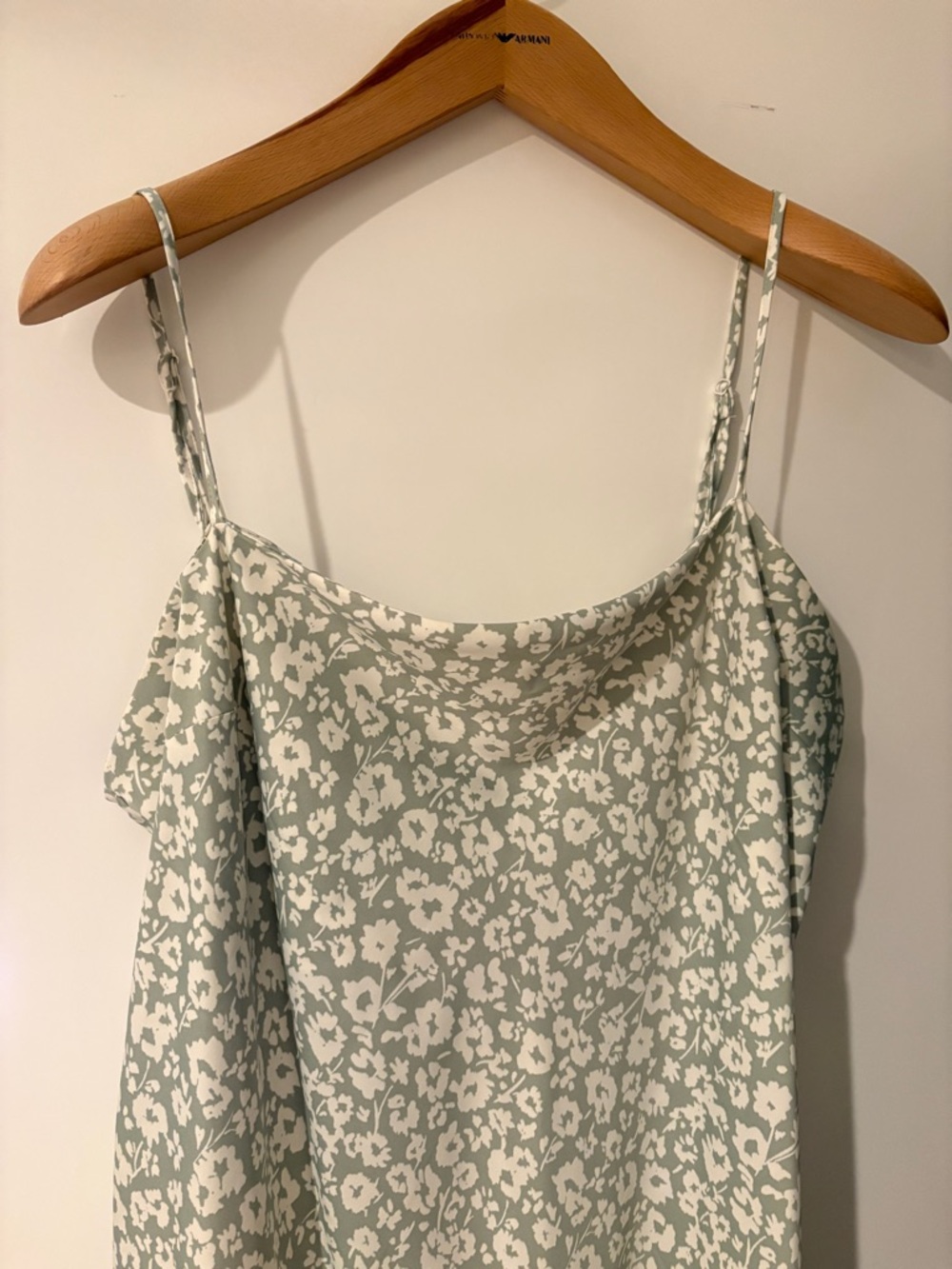 a new day Sage and White Floral Satin Cowl Neck Camisole